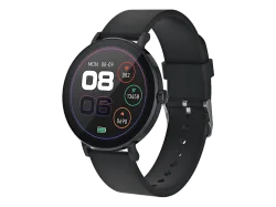 PEAQ PSW 200-BK Smartwatch Metall Gummi, 18 mm, Schwarz