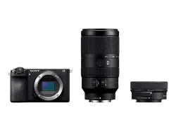 SONY Alpha 6700 Body + E PZ 16-50 mm F3.5-5.6 OSS II 70-350 F4.5-6.3 G Systemkamera mit Objektiv 16 - 50 / 70 350 mm, 7.5 cm Display Touchscreen, WLAN