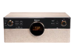 Denver MRD-180 Retro Stereoanlage DAB+, Bluetooth®, CD, Kassette, Plattenspieler, Schwarz, Holz