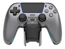 DELTACO PS5 GAM-199 Wireless (+ Ladestation) Controller Stahlgrau für PlayStation 5, Android, iOS, PC