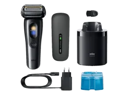 BRAUN NEVO 17010cc Elektrorasierer Schwarz (Folienrasierer, Reinigungsstation: Ja, mit Ladefunktion)