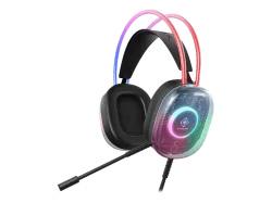 DELTACO GAMING Headset DH230 RGB GAM-186 Semi-transp.Headband,Earcups