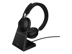 Jabra Evolve2 65 MS On Ear Headset Bluetooth® Stereo Schwarz Lautstärkeregelung, Batterieladeanzeige,