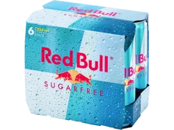 RED BULL Original Sugarfree (6x 250 ml) Energy Drink, Blau/Silber