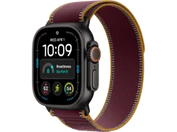 APPLE Watch Ultra 4 (GPS + Cellular) 49 mm Smartwatch Titan, Klasse 5, 145 - 220 (M/L), Black Titanium Case/Burgundy Trail Loop