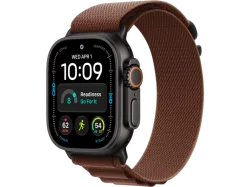 APPLE Watch Ultra 4 (GPS + Cellular) 49 mm Smartwatch Titan, Klasse 5, 130 - 160 (S), Black Titanium Case/Burgundy Alpine Loop