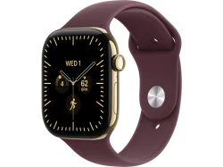 APPLE Watch Series 12 (GPS + Cellular) 46 mm Smartwatch Titan, 140 - 190 (S/M), Radiant Gold Titanium Case/Burgundy Sport Band