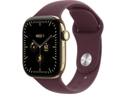 APPLE Watch Series 12 (GPS + Cellular) 42 mm Smartwatch Titan, 130 - 180 (S/M), Radiant Gold Titanium Case/Burgundy Sport Band