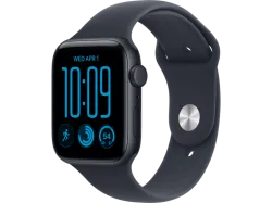 APPLE Watch SE 3 (GPS + Cellular) 44 mm Smartwatch Aluminium Gummi, 140 - 190 (S/M), Midnight/Navy Blue Sport Band
