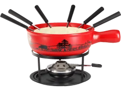 NOUVEL 401360 - Käsefondue Set (Rot/Schwarz)