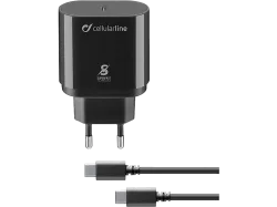 Cellularline USB-C to USB-C 25W Super Fast Charger – USB C Kabel/Adapter/Ladegerät