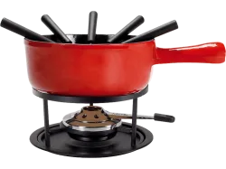 Nouvel Sion 9-teilig rot Käsefondue-Set – Fondue Set – schwarz / rot