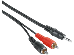 Hama - Audio-Kabel, 3,5-mm-Klinken-Stecker2 Cinch-Stecker, 2 m, Rot Bunt, One Size