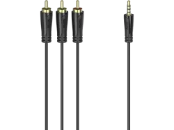 HAMA 00205154 CABLE AUX3-4POL/3XRCA M/M 1.5M - Verbindungskabel (Schwarz)
