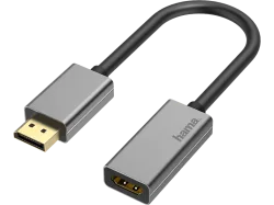 Hama - Video-Adapter, DisplayPort-SteckerHDMI™-Buchse, Ultra-HD 4K@60Hz, Alu, Schwarz, One Size