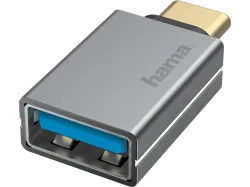 hama 00200300 USB-OTG-Adapter, USB-C-Stecker - USB-Buchse, USB 3.2 Gen1, 5 Gbit/s, Alu