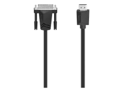 Hama DVI Adapterkabel DVI-D 24+1pol. Stecker, HDMI-A Stecker 1.5 m Schwarz 00200715 4K UHD DVI-Kabel