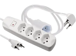 SCHOENENBERGER 85.900.WS Fix-Line 4xT13 - Steckdosenleiste Set mit 3m Verlängerungskabel (Weiss)