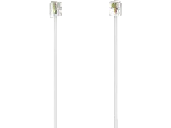 Hama Telefon (analog) Anschlusskabel [1x RJ11-Stecker 6p4c - 1x RJ11-Stecker 6p4c] 3 m Weiß