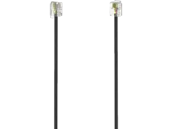 Hama Telefon (analog) Anschlusskabel [1x RJ11-Stecker 6p4c - 1x RJ11-Stecker 6p4c] 3 m Schwarz