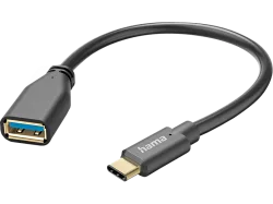 Hama USB-Kabel USB 3.2 Gen1 USB-A Buchse, USB-C® Stecker 0.15 m Schwarz 00201605
