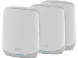 NETGEAR Orbi RBK763S WiFi 6 Tri-Band Mesh System AX5400 3-Set incl.1 Jahr ARMOR BNDL Tri-Band WiFi-System – LAN & WLAN Router – weiss