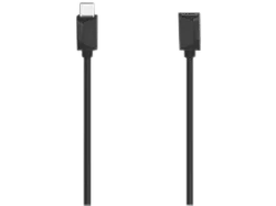Hama -  Kabel USB-C-Verlängerung Schwarz 0,5 m, 0.5M