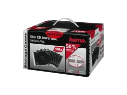 HAMA 51270 CD SLIM BOX CLEAR/BLACK 100PCS - Leerhülle Slim (Transparent/Schwarz)