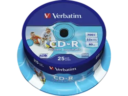 Verbatim 43439 CD-R Rohling 700 MB 25 St. Spindel Bedruckbar