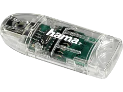 HAMA USB-2.0-Kartenleser 8in1 91092 SD/microSD, Transparent
