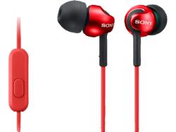 Sony MDR-EX110AP In Ear Kopfhörer kabelgebunden Stereo Rot Headset Handy