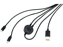 ISY IC-601 DUAL CHARGING CABLE - PS4 Dual Charging Kabel (Schwarz)