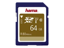 HAMA 124136 Class 10 - SDHC-Speicherkarte (64 GB, 80 MB/s, Blau)