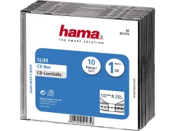 Hama CD Hülle Slim 00051275 1 CD/DVD/Blu-Ray Transparent, Schwarz Polystyrol 10 St.