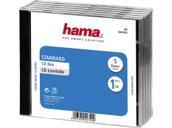 Hama CD Hülle 00044744 1 CD/DVD/Blu-Ray Transparent, Schwarz Polystyrol 5 St.