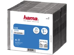 Hama CD Hülle Slim 00051167 1 CD/DVD/Blu-Ray Transparent, Schwarz Polystyrol 25 St.
