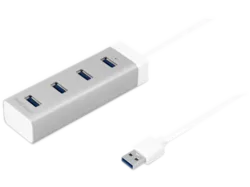 MACALLY U3HUBA 4-PORT HUB USB3 ALU - USB Hub (Siber/Weiss)
