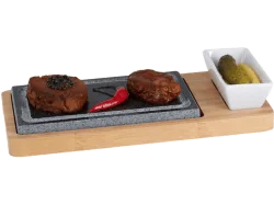 Nouvel Hot-Stone Bambus Warmhalteplatten – Tischgrill – braun