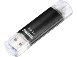 Hama - FlashPen Laeta Twin - 16GB USB 3.0 40MBs, Schwarz, 16 GB