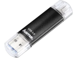 HAMA 124000 Laeta Twin - USB-Stick (64 GB, Schwarz)