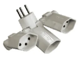 SCHOENENBERGER 04.2301W ABZWEIGSTECKER 3XT13 WEISS VERT. - Abzweigstecker (Weiss)