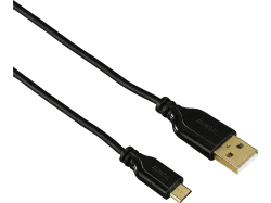 Hama -  Kabel USB-USB-Micro B Gold Schwarz 0,75 m, 0.75M