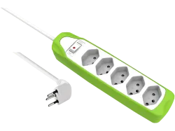 SCHOENENBERGER 85.200.GN - Steckdosenleiste (Grün/Weiss)
