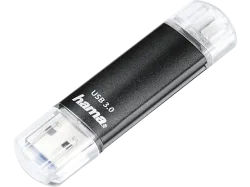 HAMA 181071 Laeta Twin - USB-Stick (256 GB, Schwarz)
