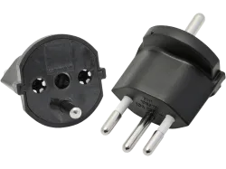 S-ELECTRO Fix-Adapter SchuKo-CH 4.107438 schwarz, 3-polig