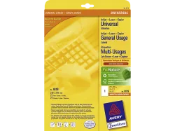 AVERY ZWECKFORM Universal-Etikett. 210x297mm 6119 weiss 30 Stk./25 + 5 Blatt