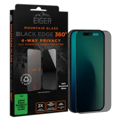 Eiger iPhone 17/17 Pro/16 Pro Black Edge 360 Screen Protec P