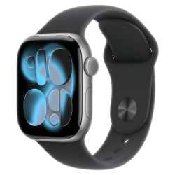 Apple - Smartwatch, AW Series 11GPS46mmSpace Grey Aluminium Case with Black Sport Band - M/L, 46mm, Spacegrau