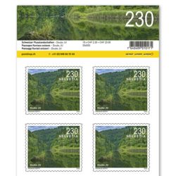 Briefmarken CHF 2.30 «Doubs JU», Bogen mit 10 Marken