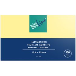B&Uuml;ROLINE Haftnotizen 125x75mm 133028 gelb 100 Blatt